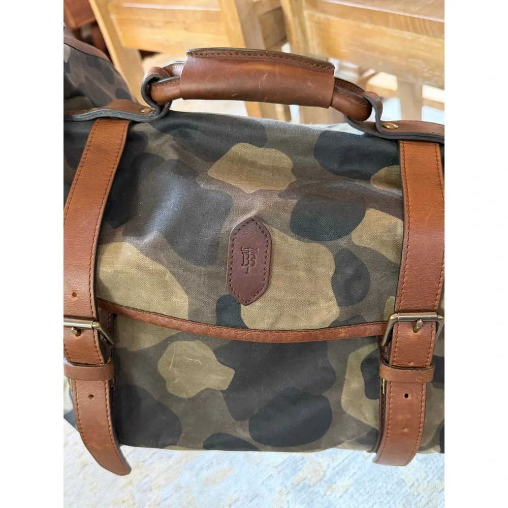 Tom Beckbe Canvas Field Bag Leather Trim Weekend Travel Dufflebag